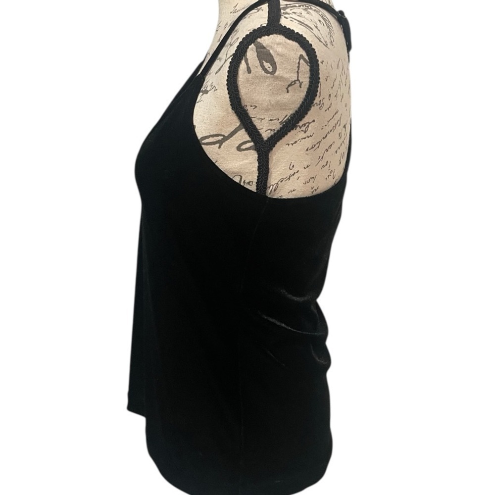 Veronica M black velvet cami top XS adjustable straps made in USA - Picture 2 of 5